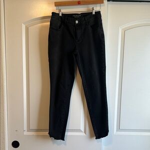 Maurices Black High Rise Raw Hem Ankle Jeans Size Medium